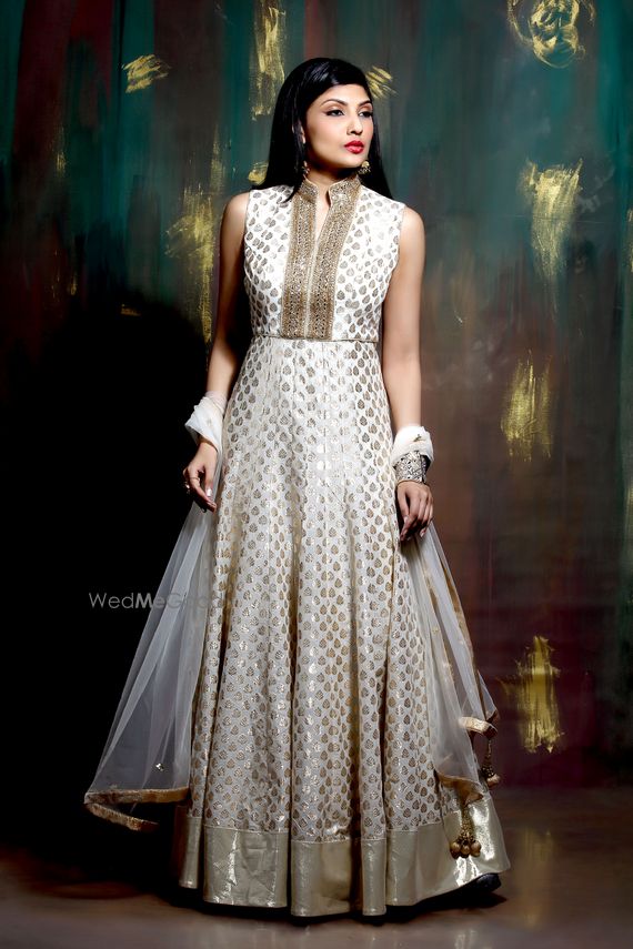 off white gold anarkali