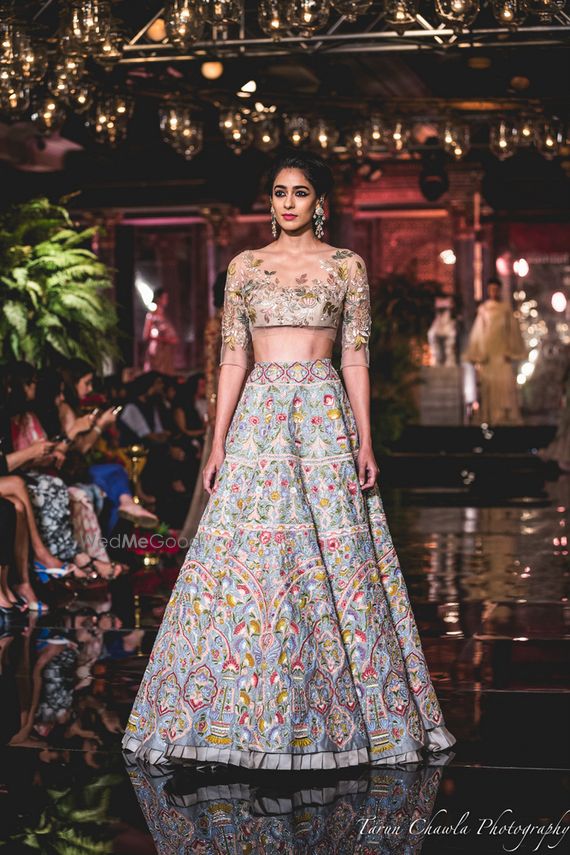 manish malhotra blue lehenga