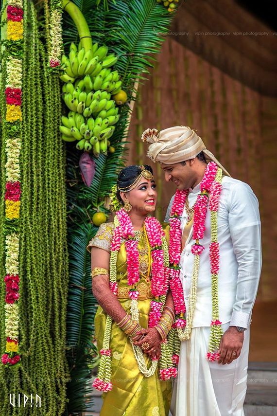 Photo Of South Indian Wedding Decor With Garlands And Bananas