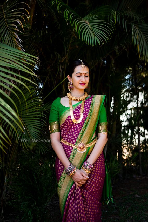 green saree for bride