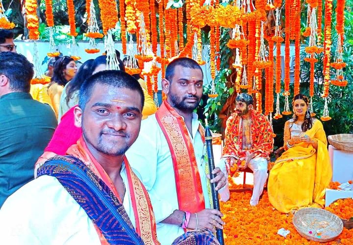 SLD Nadaswaram players at a grand wedding celebration
