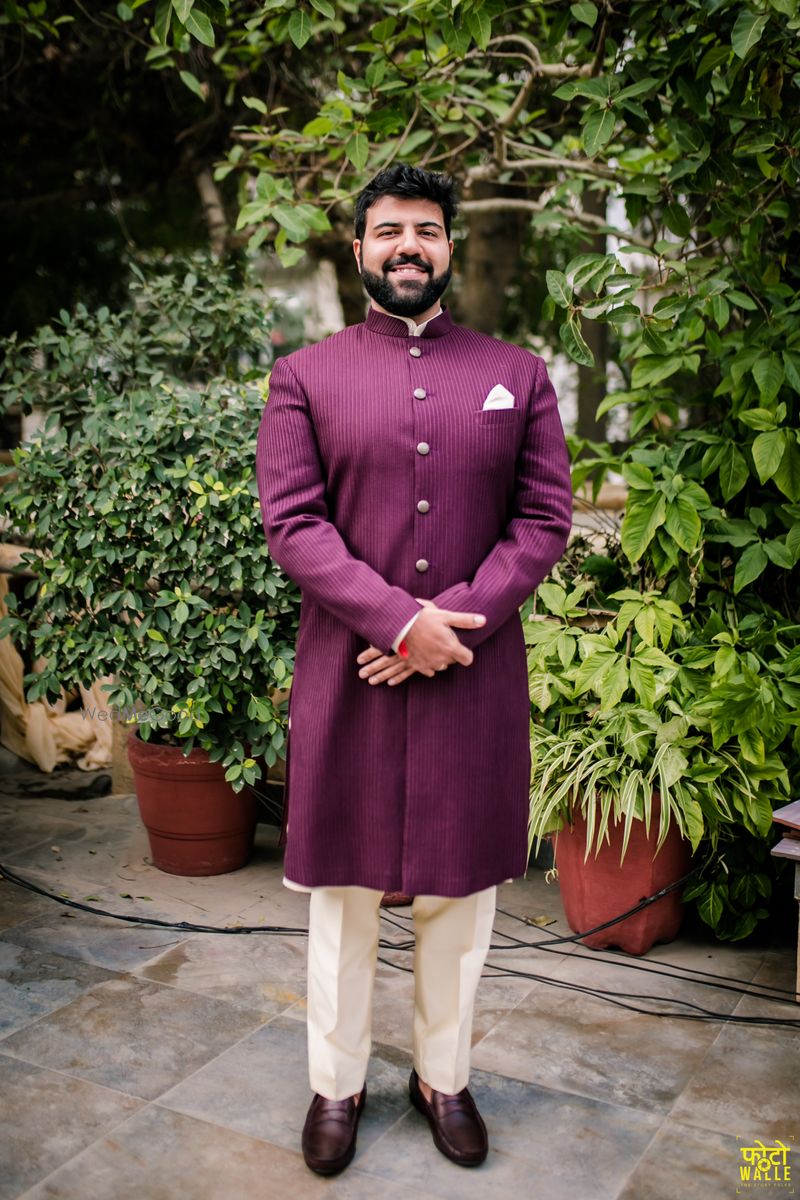 Purple sherwani 2025 for groom