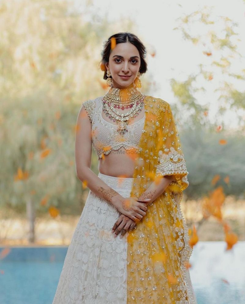 Yellow Georgette Zari Embroidered Lehenga Set Design by Vvani By Vani Vats  at Pernia's Pop Up Shop 2024