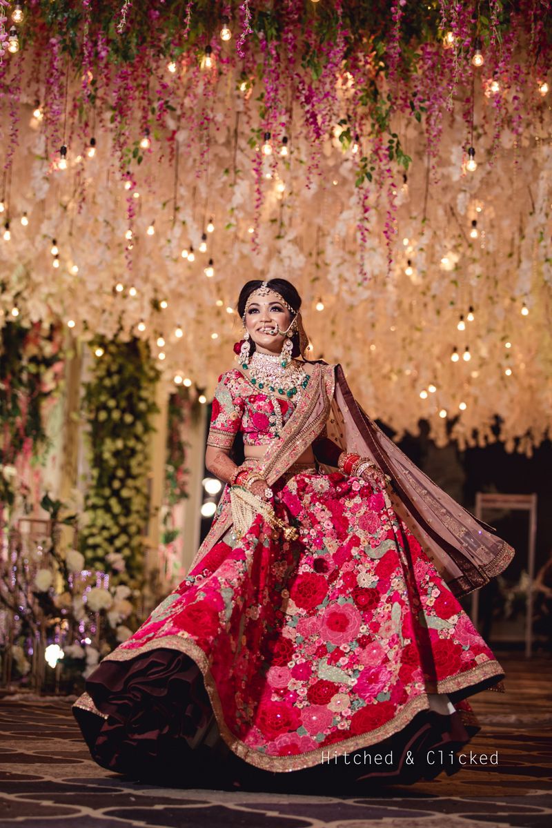 This Bride In Classic Red Sabyasachi Lehenga Will Give You Major FOMO