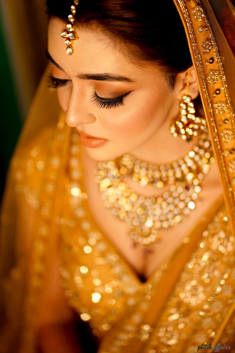 Orange Bridal Lehenga And Heavy Jewellery - Shaadiwish
