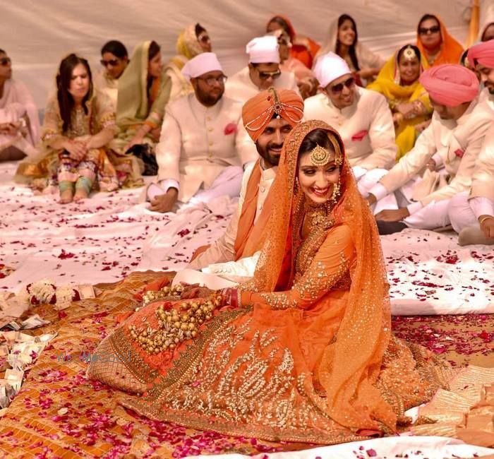 Sabyasachi orange clearance lehenga