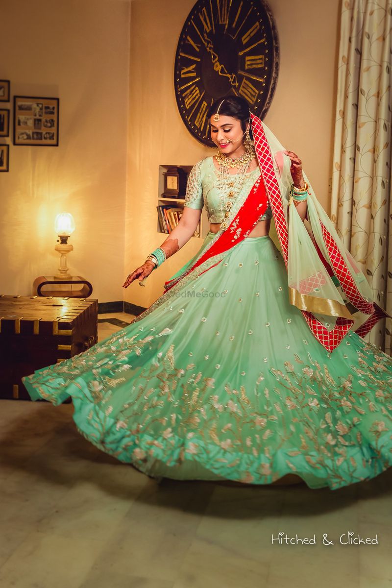 GREEN AND RED COMBINATION LEHENGA | Absolutely Stunning And … | Flickr