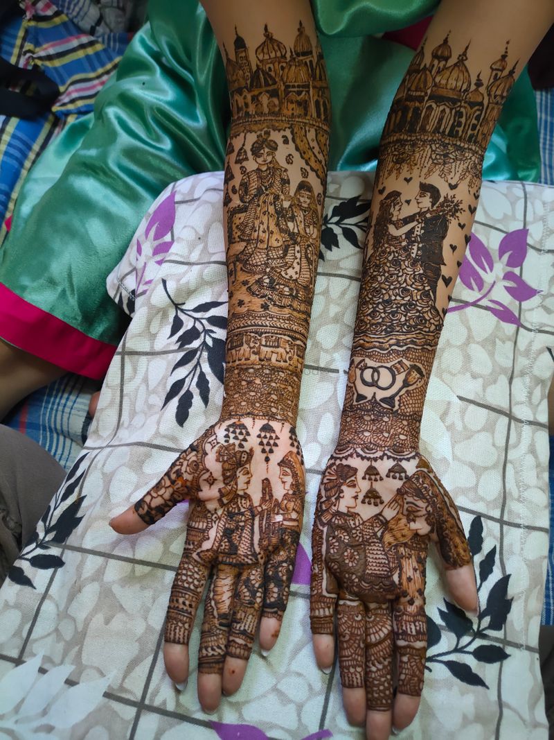 Couple Mehndi - Raj Mehandi Designer