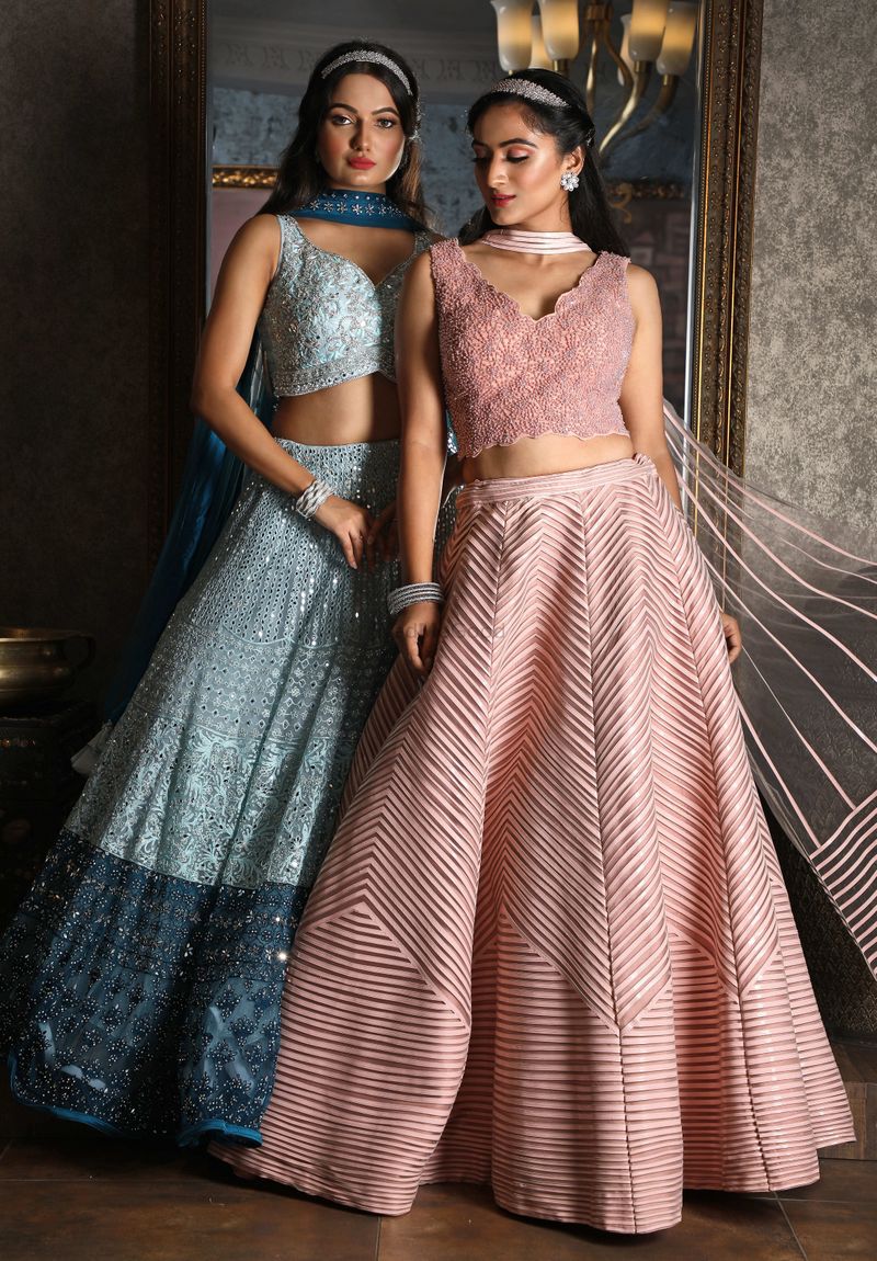 Midnight Blue Embellished Lehenga Set Design by Pooja Peshoria at Pernia's  Pop Up Shop 2024