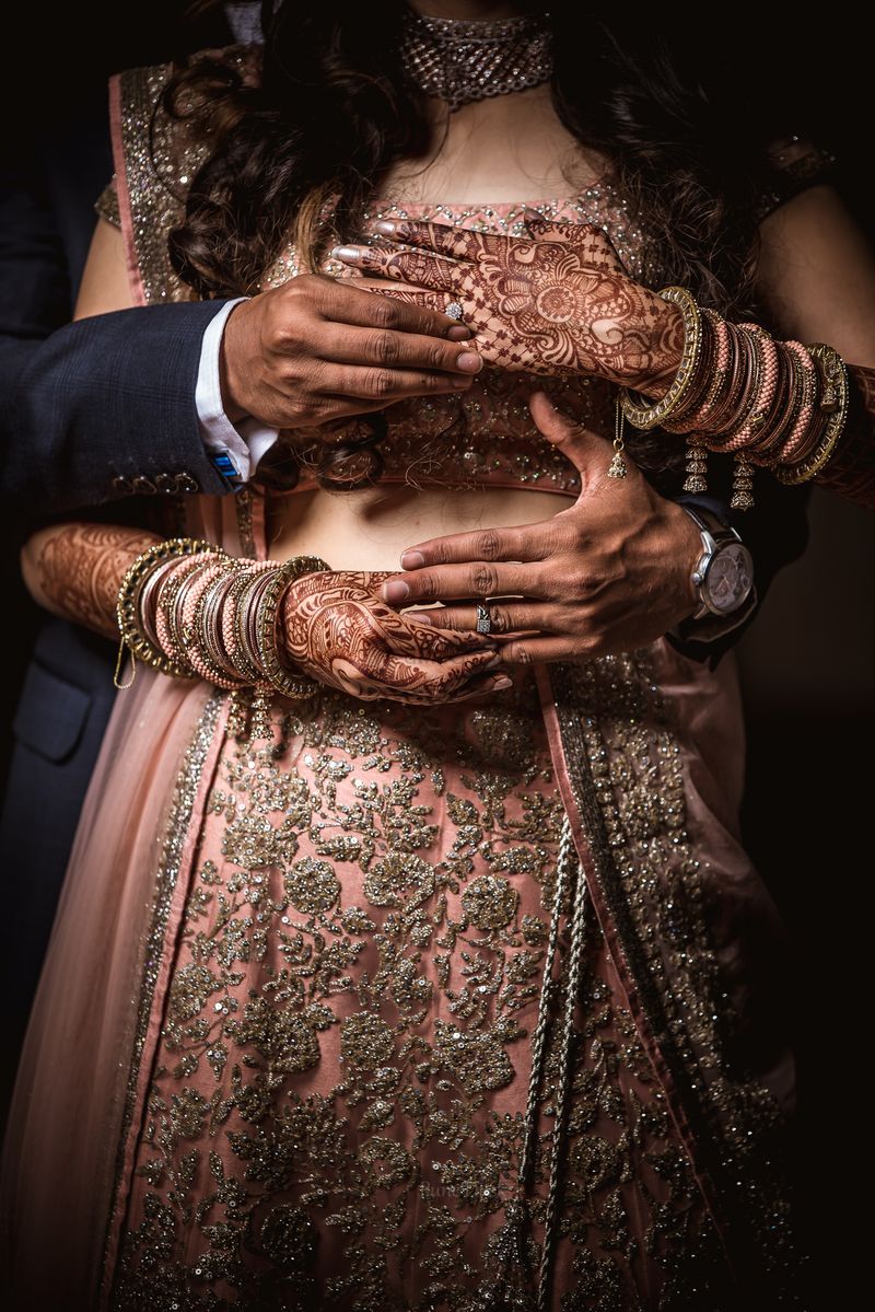 Image of An Indian Bride And Groom Their Shows Engagement Rings During A  Hindu Wedding Ritual-KZ299905-Picxy