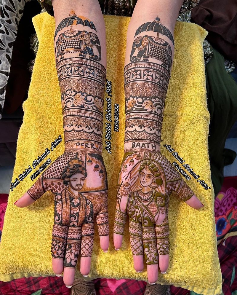 Beautiful Henna Hand Tattoos by Anil Bridal Mehandi Artist