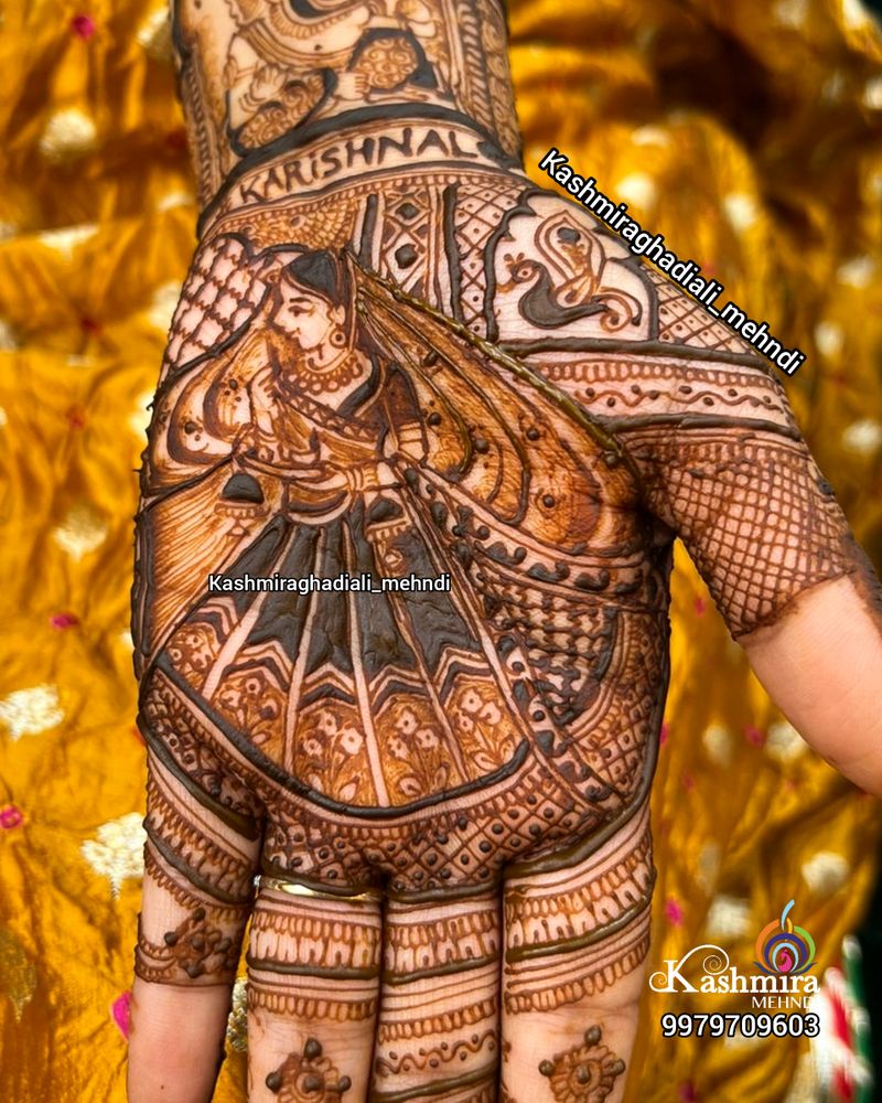 Latest Mehandi Design of Kashmiri Bride