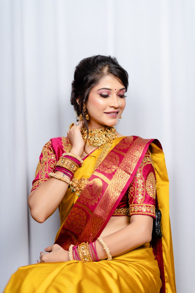 Beauty steps bridal academy - #beautystepsbybharathi #hdmakeupartist  #Hairdos #jewelery #sareedrap #beauty #look #simplelook #lightcolours  #lipstick #eyelooks #greensaree #temple #light Being pregnant is one of the  most beautiful part in a women's life