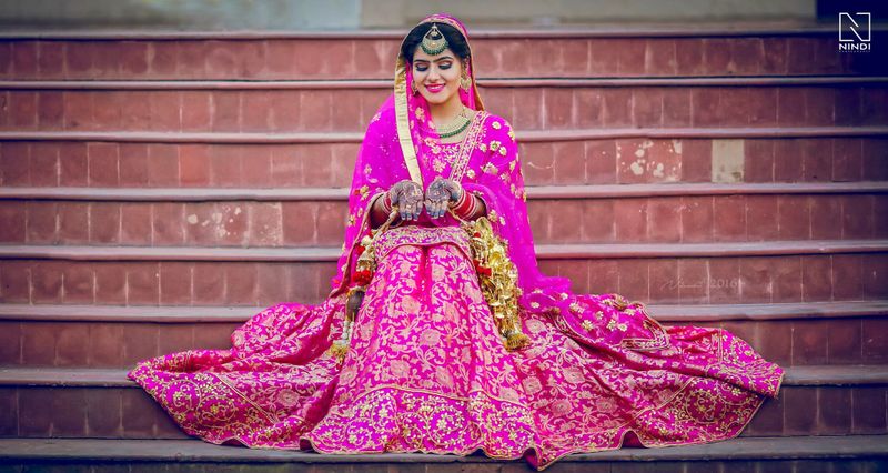 Rani Pink Bridal Lehenga Online at Best Price - Rutbaa