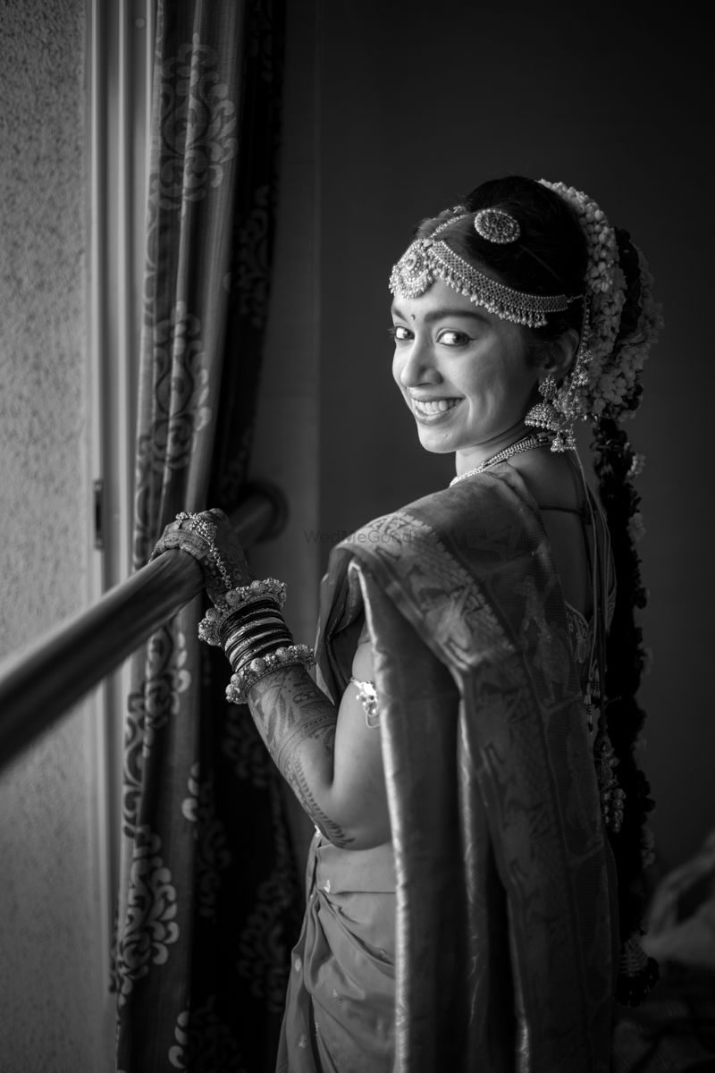 South Indian bride poses stock photo. Image of dress - 113417792