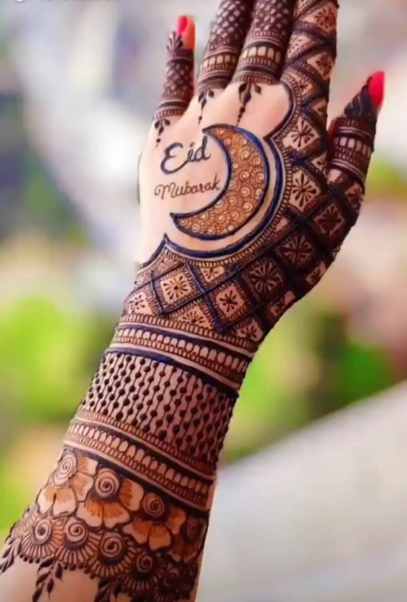 Eid mubarak mehndi | Mehndi designs book, Basic mehndi designs, Floral henna  designs