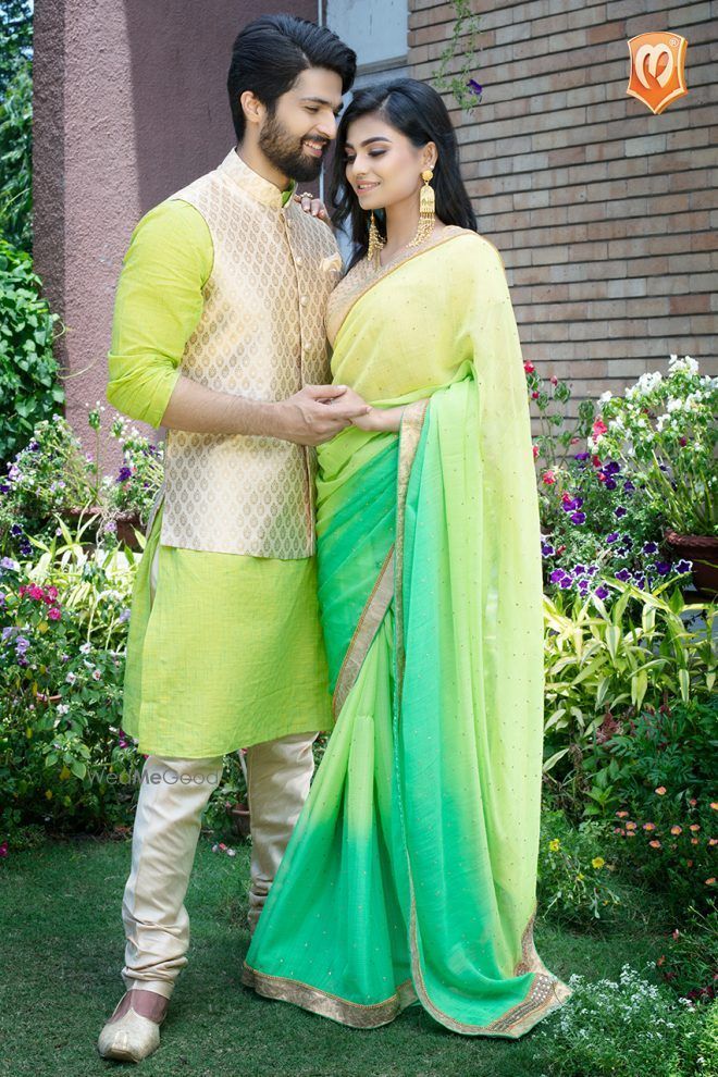 Manyavar bride and outlet groom collection