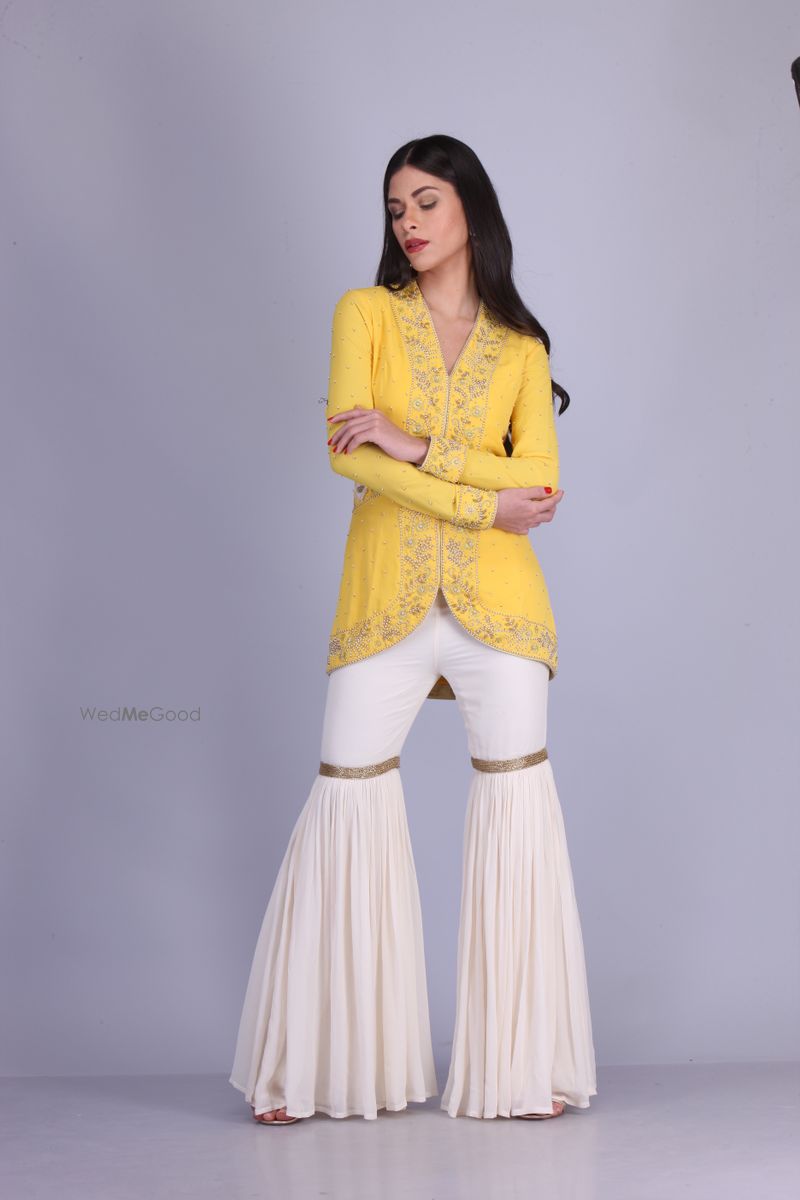 yellow and white sharara