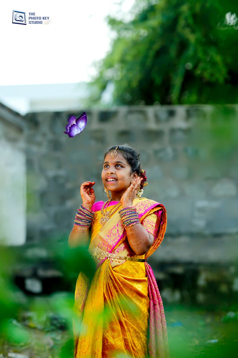 Half saree ceremony | Half saree function, Half saree, Indian bride  photography poses