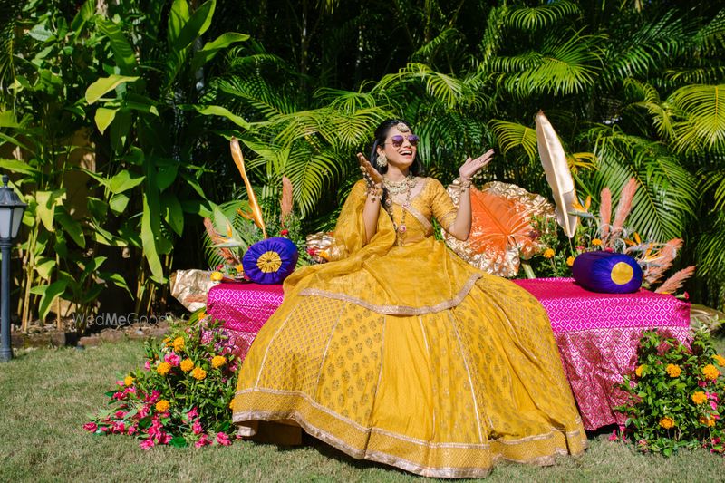 Photo of mustard yellow lehenga for mehendi or haldi