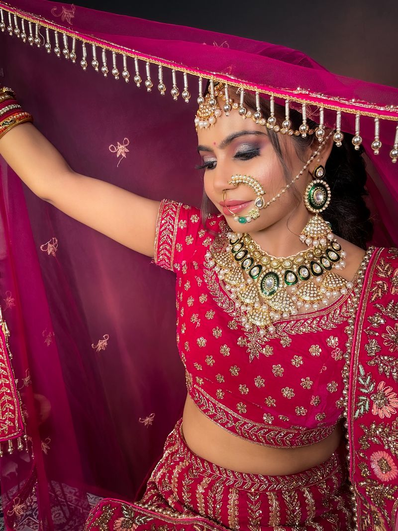 Pink Bridal Lehenga with Green Jewellery 🤩@traditionalkaari4213 - YouTube