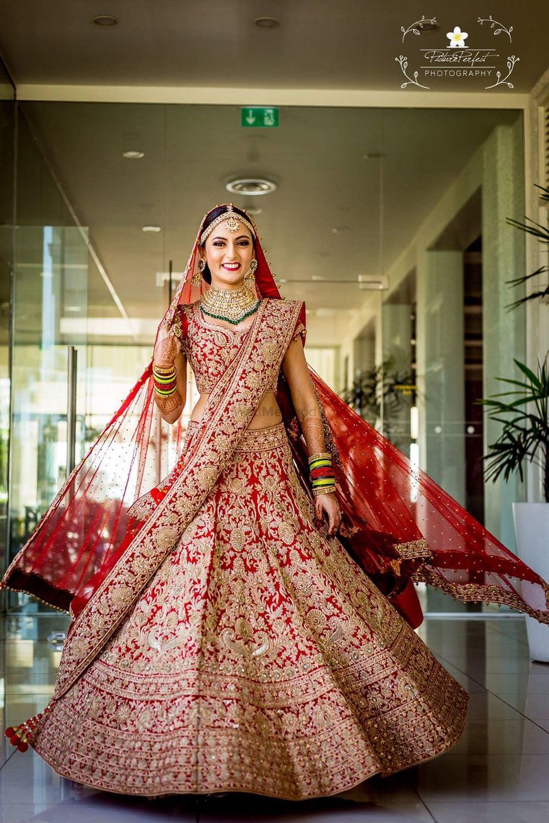 Buy Spectacular Golden & Red Mirror Work Rajwadi Silk Lehenga Choli - Zeel  Clothing