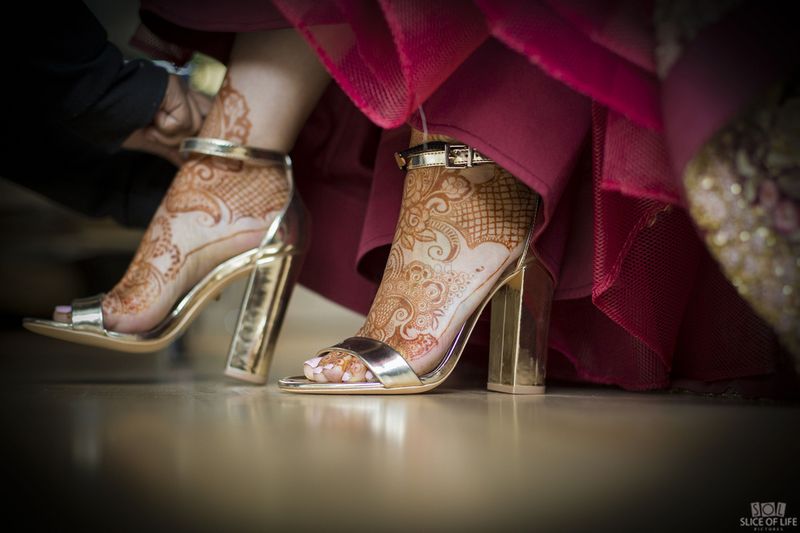 Golden store bridal heels