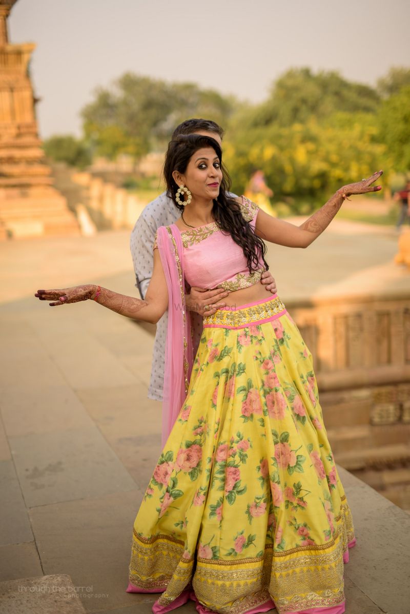 Glorious Lemon Yellow Colored Festive Wear Embroidered Chanderi Dress  Material