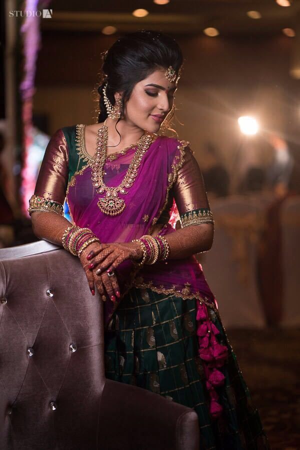 New Indian Traditional Wedding, SOUTH HALF SAREE LEHENGA - Free Shipping |  eBay