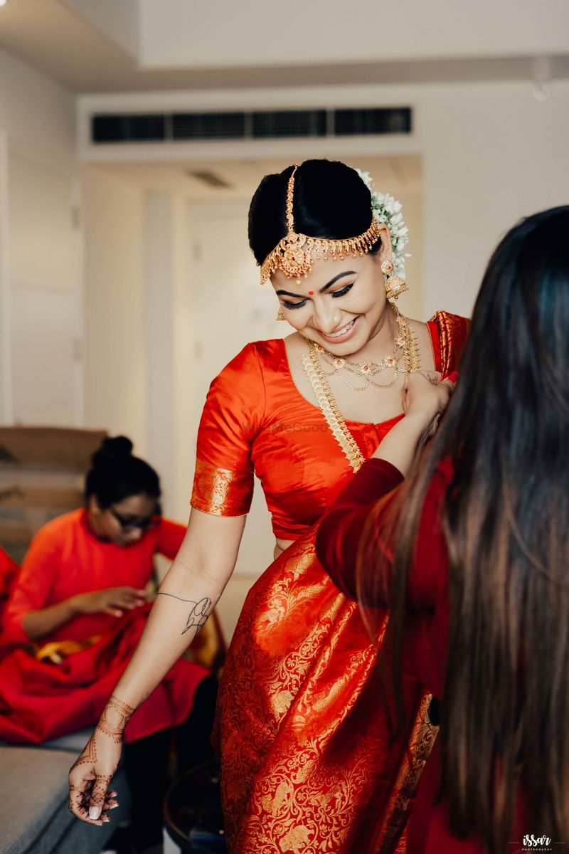 Red Banarasi Bridal Saree with Zardozi Hand Embroidery – kreationbykj