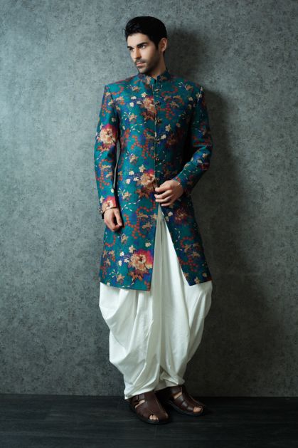 peacock feather print kurta