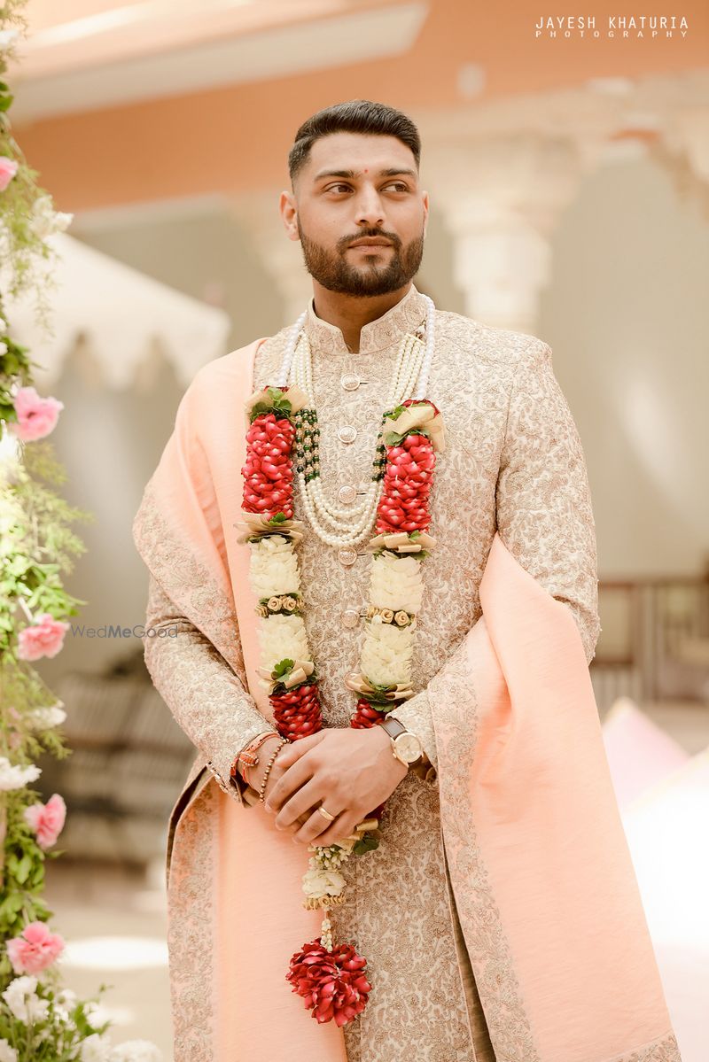 Peach sherwani on sale