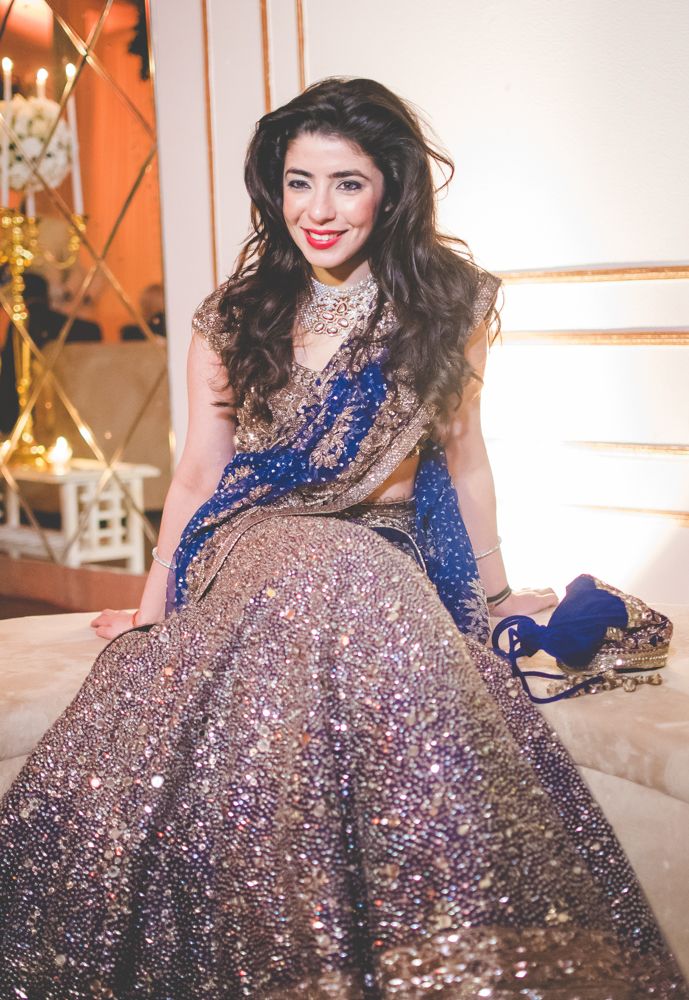 Blue engagement lehenga