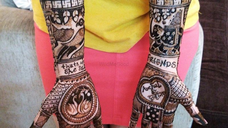 komal and Raja hands tattoo designs step by - YouTube