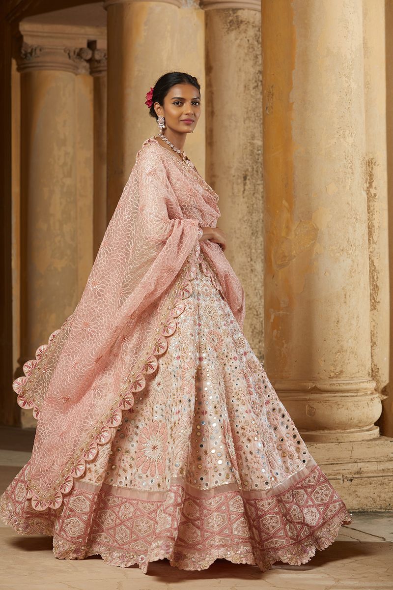 Coral Sequins Viscose Embroidered Lehenga Set Design by Rahul Mishra at  Pernia's Pop Up Shop 2024