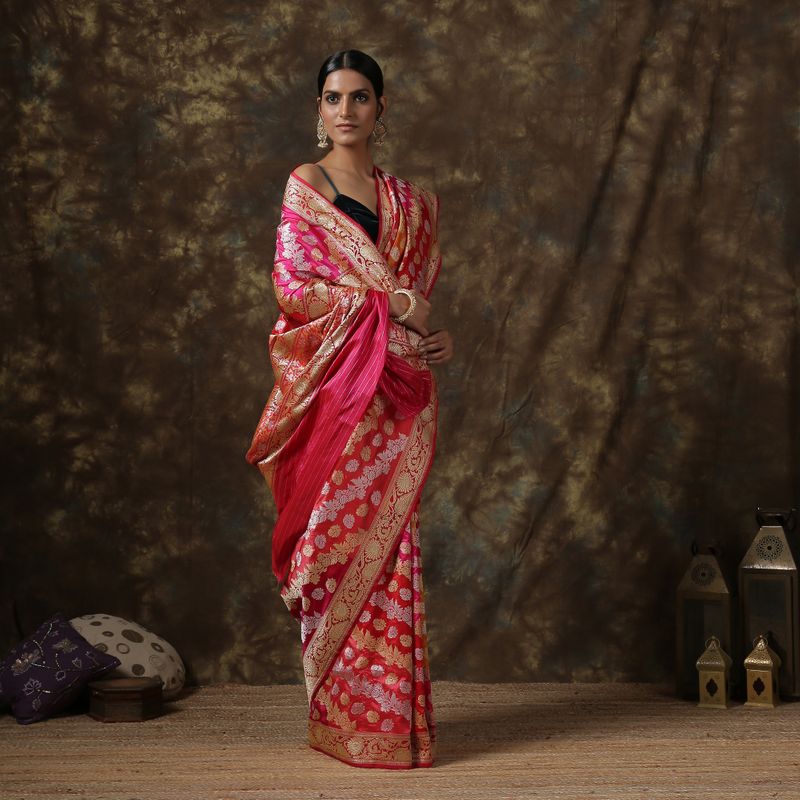 Pure katan silk kadwa banarsi saree by Khinkhwab