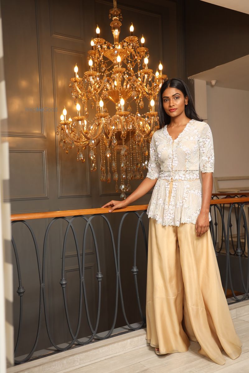 Ethnic peplum jacket top