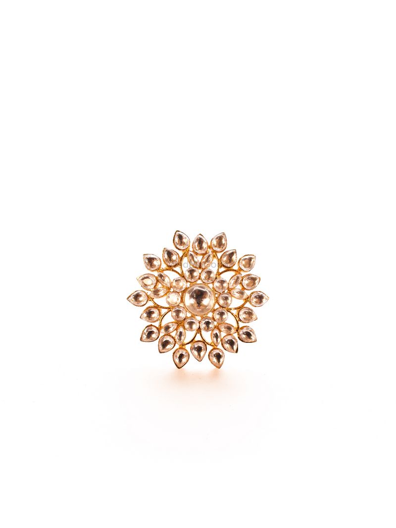 Golden ring in floral pattern by Our Purple Studio