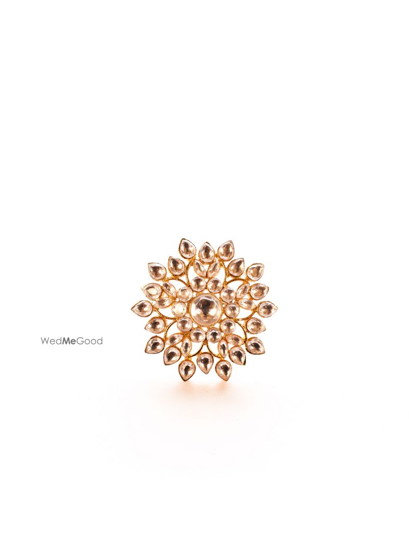 Golden ring in floral pattern by Our Purple Studio