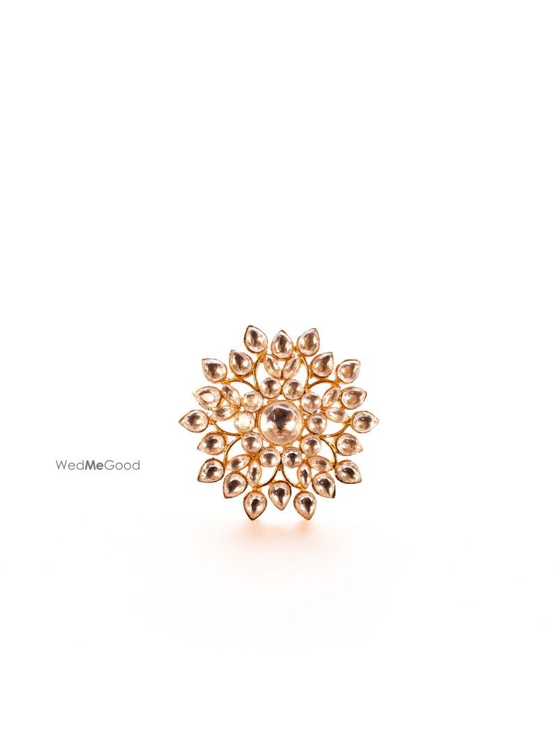 Golden ring in floral pattern by Our Purple Studio