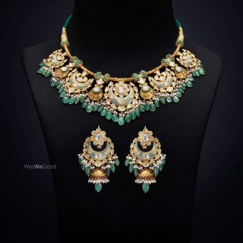 Mughal garden mirror work set. by 