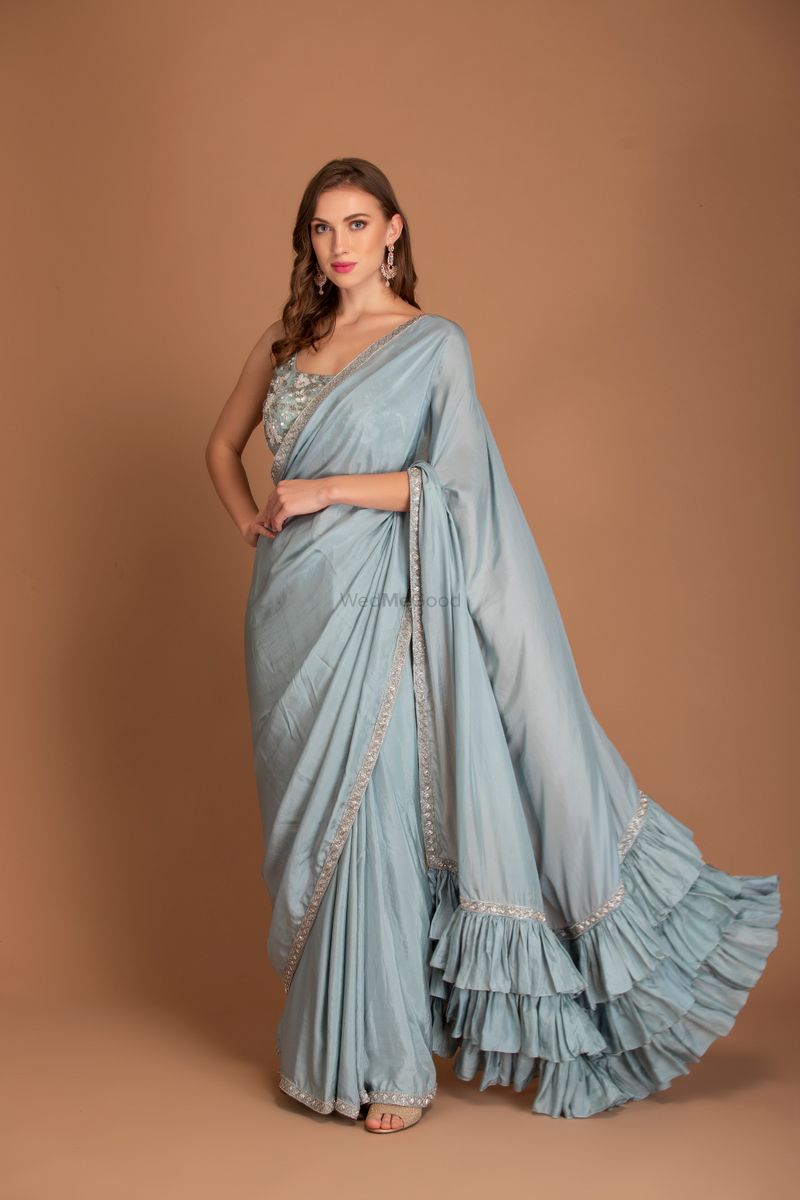 Silk Weaving Ice Blue Classic Saree