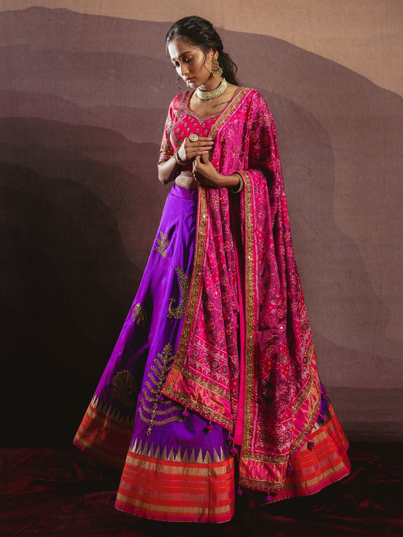 Beautiful Purple Bridal Lehenga Choli For Wedding – TheDesignerSaree