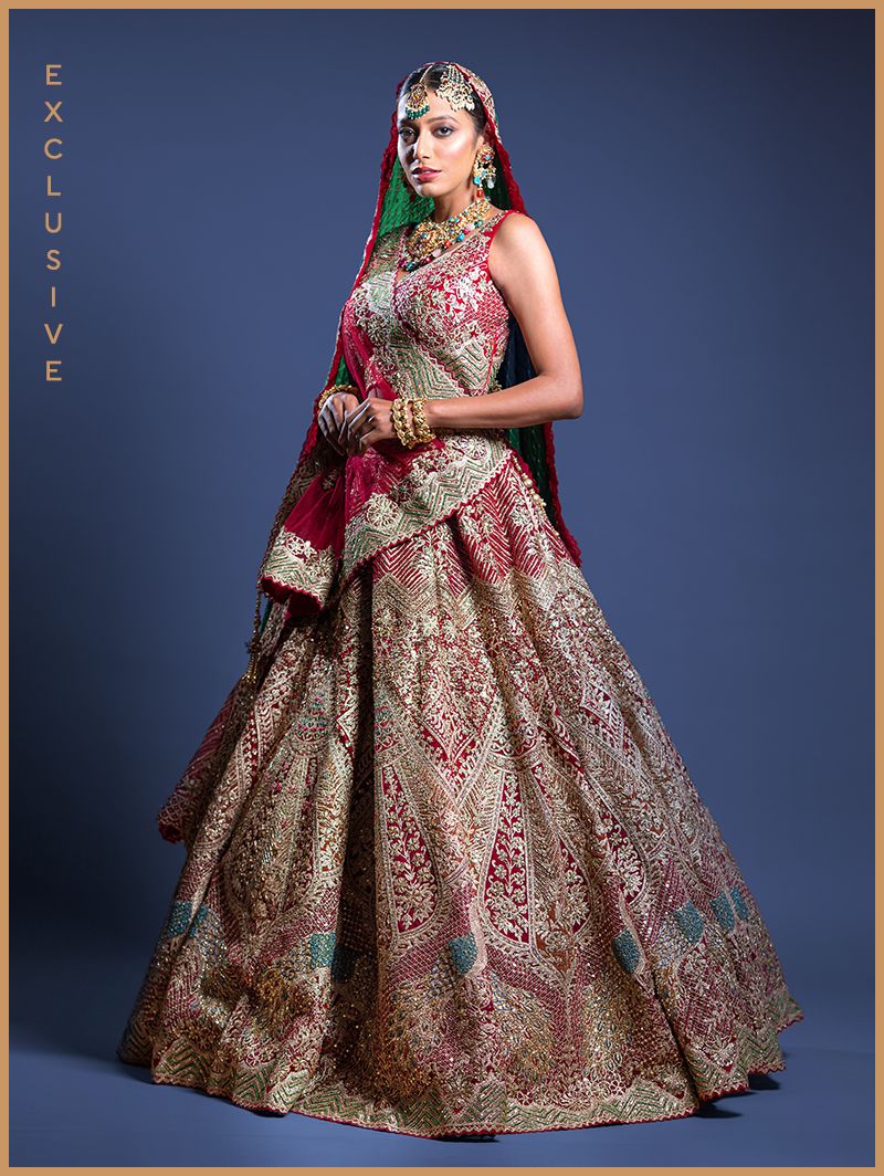 Buy Latest Elegant Pakistani Maroon Wedding Dress Online 2021 – Nameera by  Farooq