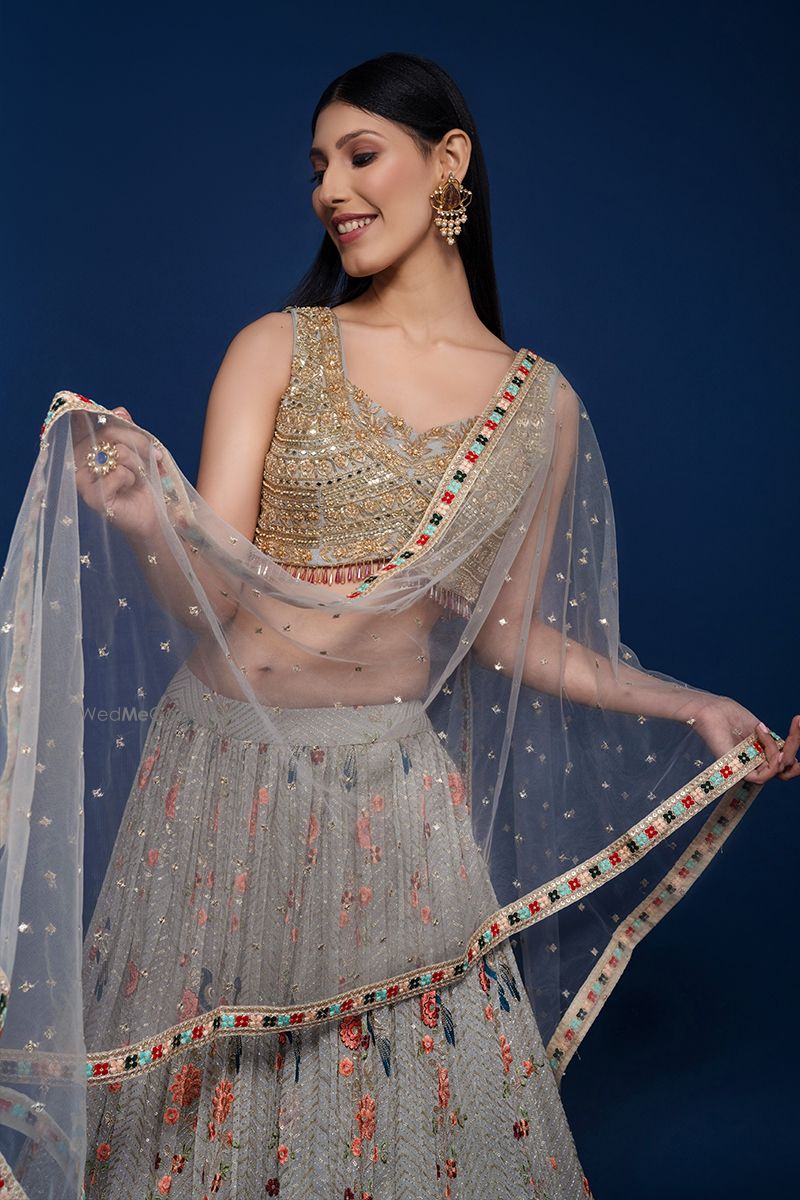 Premium Faux Georgette Lehenga Set – Peacock Design Embroidery, Jari & Sequins Work