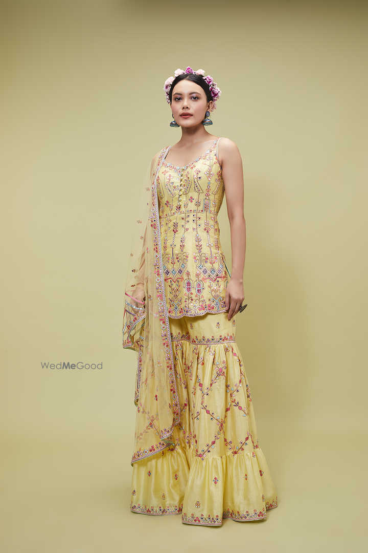 gharara in yellow colour