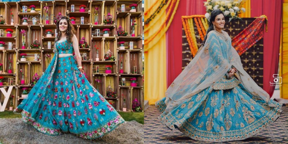 More & More Brides Are Wearing Blue On Their Mehendi, & We Think It Looks Fab!