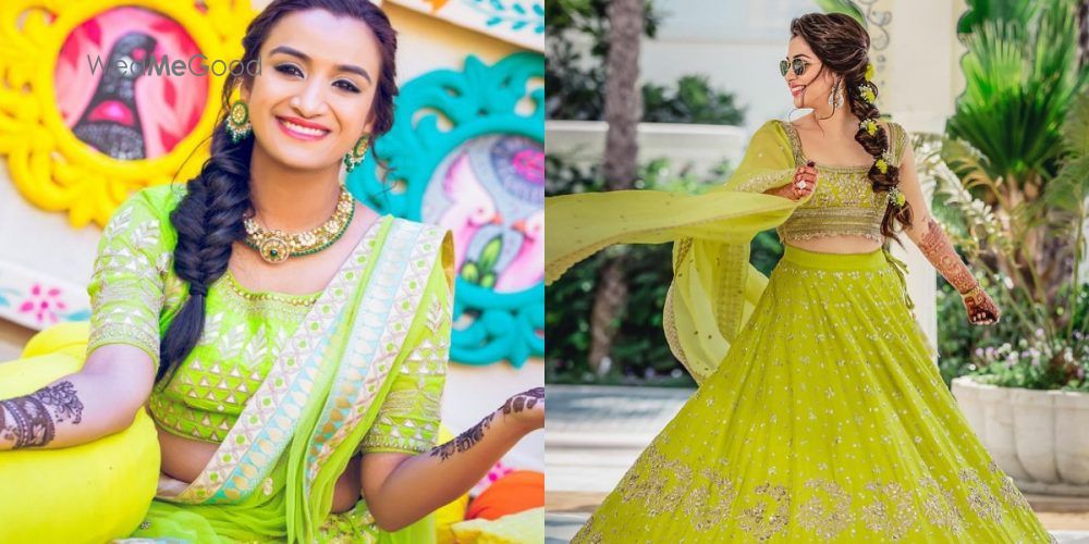 The Prettiest Lime Green Lehengas We Spotted On Brides!