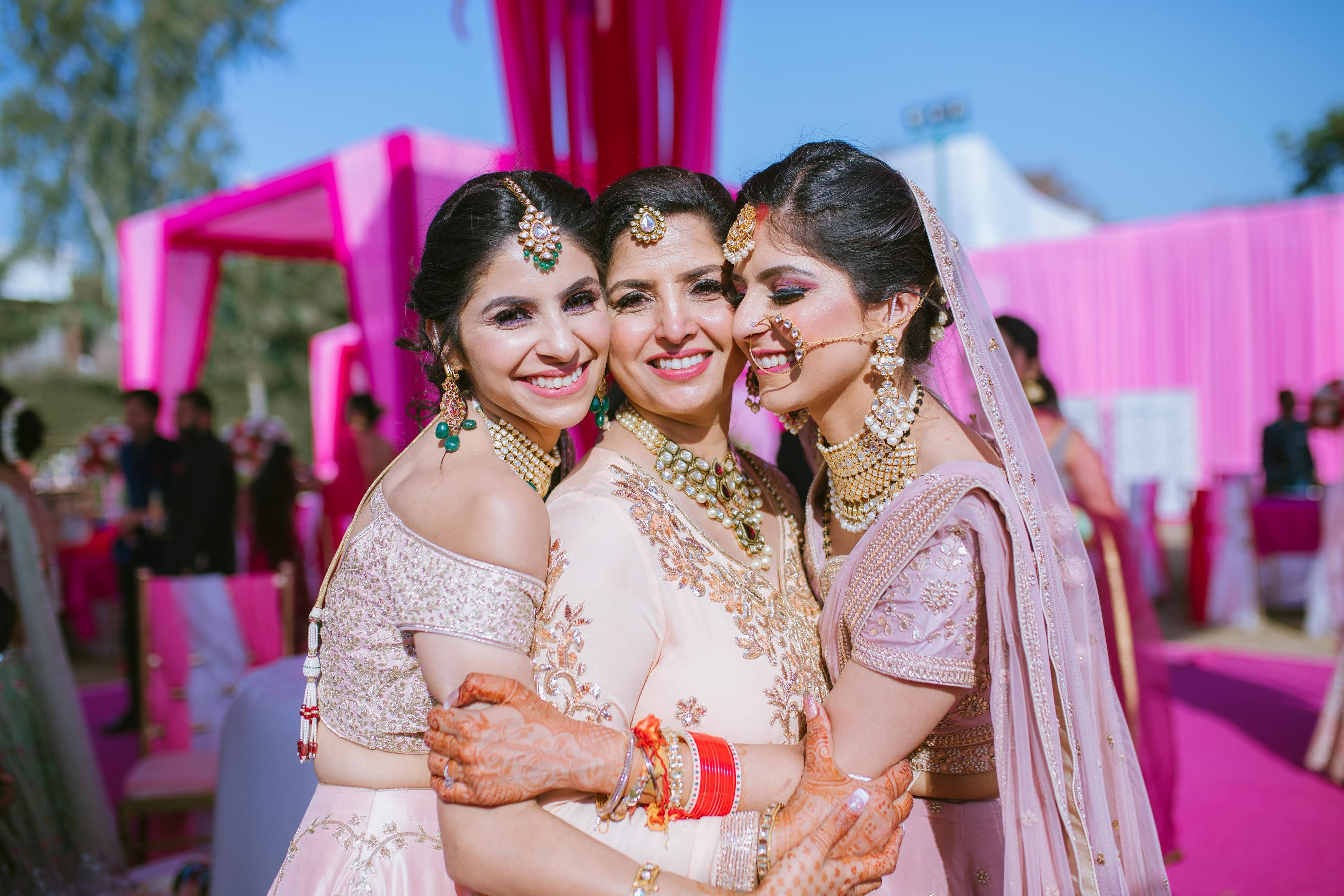 Colorful Indian Wedding Bridesmaid Poses