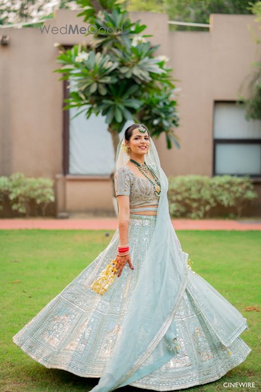 Elegant Manesar Wedding With An Icy Blue Bridal Lehenga
